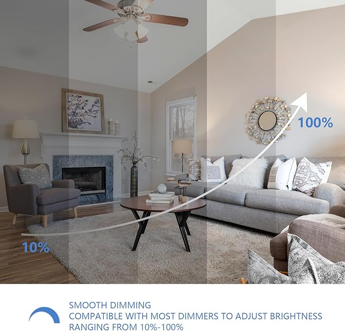 Jolux LED Stick Light Bulbs Dimmable,led Bulbs 60 watt Equivalent,2700K(Soft White) led Enclosed Fixture Rated, 8.5 Watt 800 Lumen,Standard Medium Screw Base,E26 led Bulb Narrow,6 Pack……