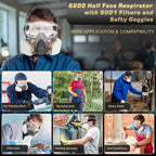 Reusable Half Face and Full Face Gas Mask with Activated Carbon Filter Against Organic Vapor/Dust/Chemical