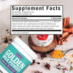 Turmaquik Organic Golden Milk Turmeric Powder, Immune Support + Superfood Blend of Ginger, Black Pepper, Curcumin, Cinnamon, Cardamom + Vitamins C, D, B6, B12, Zinc (3.2 Ounce)