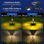 CINOTON Outdoor Solar Landscape Pathway & Wall Lights with 2 Brightness Modes, IP65 Waterproof LED Solar Powered Garden Lights for Patio Lawn Porch Walkway Backyard Driveway Sidewalk Warm White 4 Pack