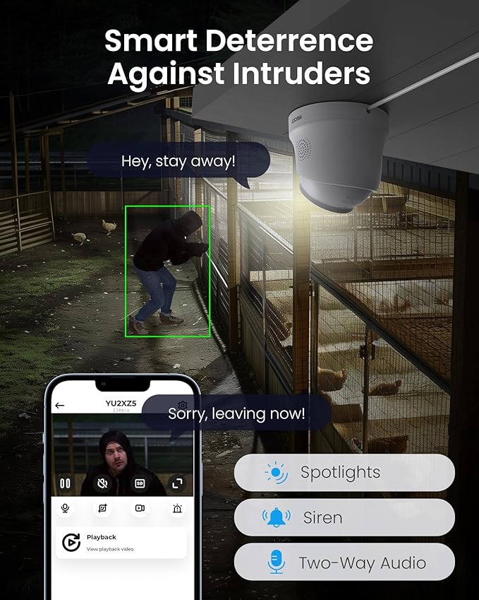 ZOSI 32 Channel 4K PoE Security Camera System, Face Person Vehicle Detection, 2 Way Audio, 24 x 8MP Spotlight Outdoor Indoor IP Cameras, 32CH 4K NVR with 8TB HDD for 24/7 Recording