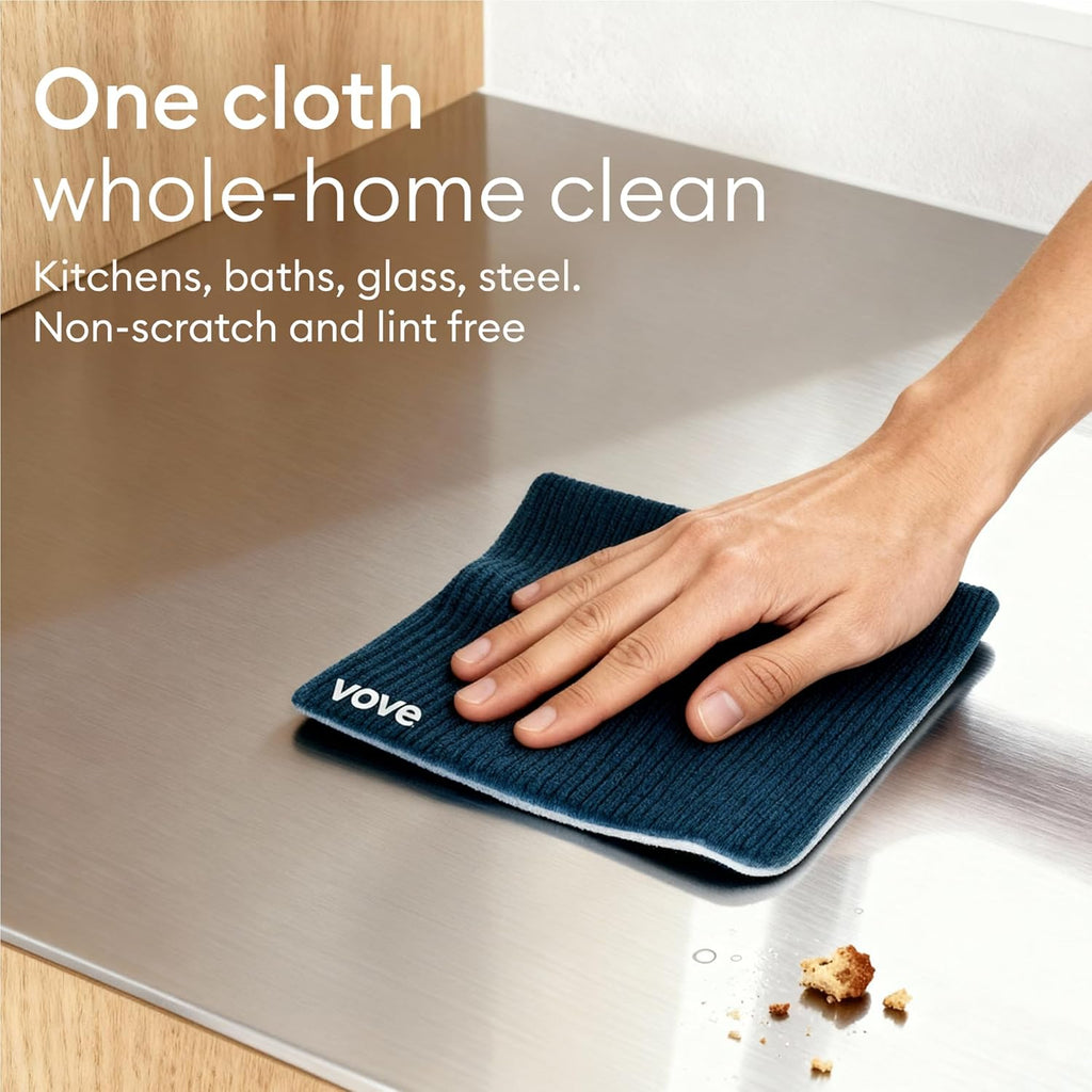 Vove Swedish Dishcloths 5-Pack, Modern Abstract - FSC Certified Cellulose & Cotton, Oeko-TEX Standard 100, Reusable Washable Kitchen Cleaning Cloths, Eco Friendly Floral Design