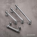 Alzassbg 10 Pack Polished Chrome Cabinet Pulls, 5 Inch(128mm) Hole Centers Cabinet Handles Kitchen Hardware Straight Bar for Cabinets and Drawer AL3082CP