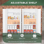 Greenvelly Metal Garage Storage Cabinet with 2 Doors & Adjustable Shelves, 72" Lockable Steel Tool Cabinet - White - (36" W x 18" D)