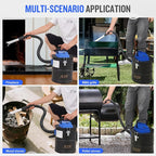 Ash Vacuum Cleaner -3.2 Gallon Fireplace Ash Vac with 800w Powerful Hose Non-Woven Dust Separator | Dry Stove Vacuum for Fireplaces Pellet Grill Wood Stove Fire Pits Blue