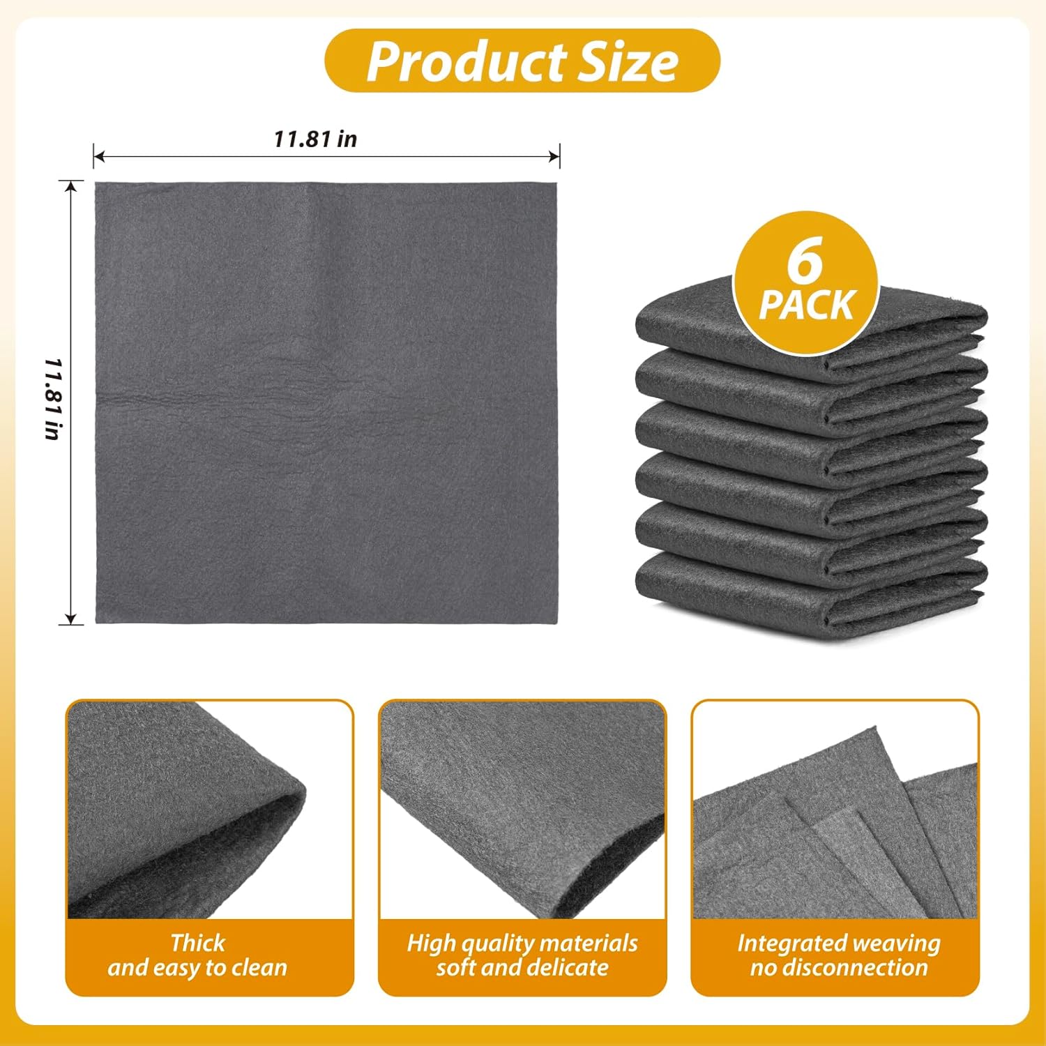 Thickened Magic Cleaning Cloth, 6Pcs Microfiber Cloth Reusable,Lint Free Cloth for Glass,Window, Mirror, Cars