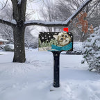 Hello Winter Cat Magnetic Mailbox Covers Large Size 25.5x21 Inch Snowflakes Pine Tree Post Box Mailbox Wraps Cute Cat Cover Oversized Outdoor Decor for Garden Yard