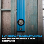 OX Tools OX-P503418 72-inch TUFF Level with Shock Resistant End Caps – Single Solid Piece Box Level Body to Keep Mud Out & Reinforced Vials 6 foot level Contractor Grade |Aluminum Box Level