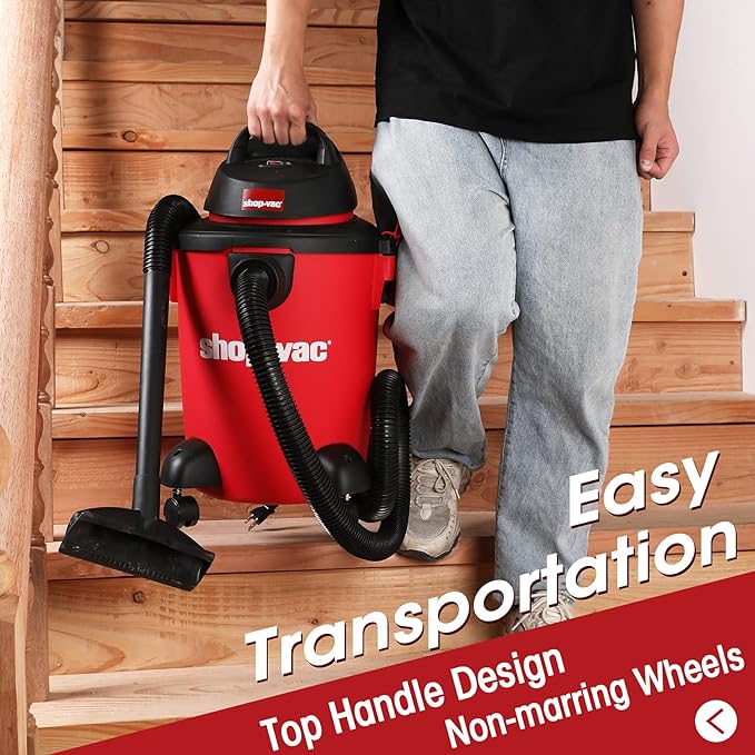 Shop-Vac 6 Gallon 3.0 Peak HP Wet Dry Vacuum, 3 in 1 Function Heavy-Duty Shop Vacuum with Filters, Attachments, Ideal for Home, Jobsite, Garage, Car & Workshop. 5971636