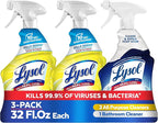 Lysol All Purpose Cleaner Spray, Multi-Purpose Disinfecting Spray & Bathroom Cleaner, Lemon Breeze + Island Breeze Scent, 32 Fl Oz (Pack of 3)
