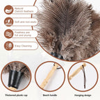 Ostrich Feather Duster 14" Natural Handheld Reusable Feathers Dusters with Wooden Handle for Cleaning Supplies Home Car Office(10PCS)