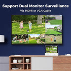 【12’’ Monitor + Human Tracking】Hiseeu 4K PoE Security Camera System, 6Pcs 5MP PoE PTZ Security Cameras, All-in-One Monitor, 2-Way Audio, Remote Access, 8MP 16 Channel P oE NVR, Home CCTV Surveillance