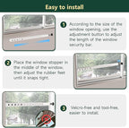 Adjustable Window Security Bars Vertical, Heavy Duty Sliding Patio Glass Door Lock Bar with Rubber Feet, 17-33 inch Window Safety Stopper for Up and Down Windows -White 1 PCS Patented