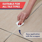 Tile Grout, Repair Kit, 2 Pack Grout Filler, Restore & Renew Tile Joints Line, Fast Drying Tile Grout Paint Squeeze Tube for Bathroom Shower Kitchen Floor, Waterproof (17.6 oz, Beige)