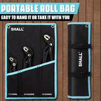 SHALL 3-Piece Groove Joint Pliers Set (12, 9-1/2, 7 Inch), Push-Lock Water Pump Pliers In Cr-v Steel, Fast Adjustable Tongue and Groove Pliers with Tool Roll Bag for Home Repair & Plumbing