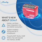 Shelly 1PM Gen4 | Wi-Fi, Zigbee, Matter Smart Relay Switch with Power Metering, 1-Channel 16A | Home Automation | Alexa, SmartThings, Google Home, Apple HomeKit Compatible | iOS Android App (4 Pack)