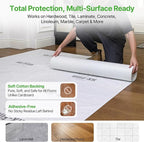 39" x200' Heavy-Duty Floor Protection | Construction Grade Carpet Protector | Drop Cloth Plastic Film for Hardwood Floors | Waterproof Painters Covering with No Residue(Summit White)