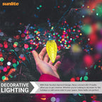 Sunlite 80709 LED C9, Holiday Decorative Light Bulb, 0.4 Watts, E17 Intermediate Base, Faceted Christmas-Lights; Nightlight, Yellow, 6 Count