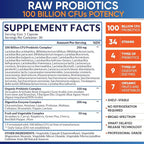 Organic Probiotics 100 Billion CFU, Dr Formulated Probiotics for Women, Probiotics for Men and Adults, Complete Shelf Stable Probiotic Supplement with Prebiotics & Digestive Enzymes; 30 Capsules