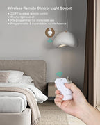 Remote Control Light Bulb Socket, 200FT Range Wireless Light Socket for Pull Chain Light Fixture, Remote Control Light Switch E26 E27 Lamp Socket, No Wiring Needed, FCC Listed