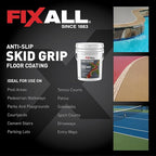 FIXALL Skid Grip Anti-Slip Coating, 5 Gallons, Crimson, Exceeds ADA Standards, Ideal for Safety Areas, Slip-Resistant Pavement, Cement & Concrete Paint