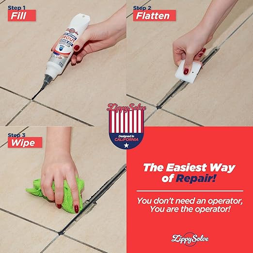 Tile Grout, Repair Kit, Restore & Renew Tile Joints Line, Fast Drying Tile Grout Paint Squeeze Tube for Bathroom Shower Kitchen Floor, Waterproof (8.8 oz, Dark Grey/Anthracite)