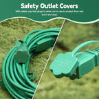 40FT Outdoor Extension Extension Cord for Halloween Christmas Inflatables with Multiple Outlets Green Electrical Cord with Multiple Plugs Outdoor Christmas Blow Up Decorations Light Extension Cords