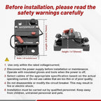 RED WOLF 60 Amp Circuit Breaker W/Ring Terminal 6 Gauge Connector Manual Reset Switch for Boat Trolling Motor Marine ATV Trailer Vehicles Stereo Audio Electronic Battery Solar System Inline Fuse