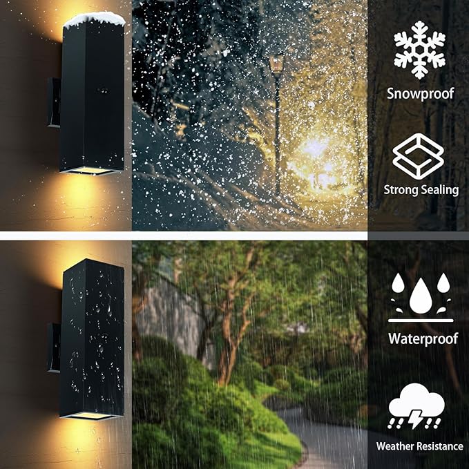 Dusk to Dawn Motion Sensor Outdoor Wall Light, Adjustable Brightness Exterior Light Fixtures with 3 Modes, 25ft Detection Waterproof Aluminum Fixture for Porch, Stairs, Garage, ETL Listed