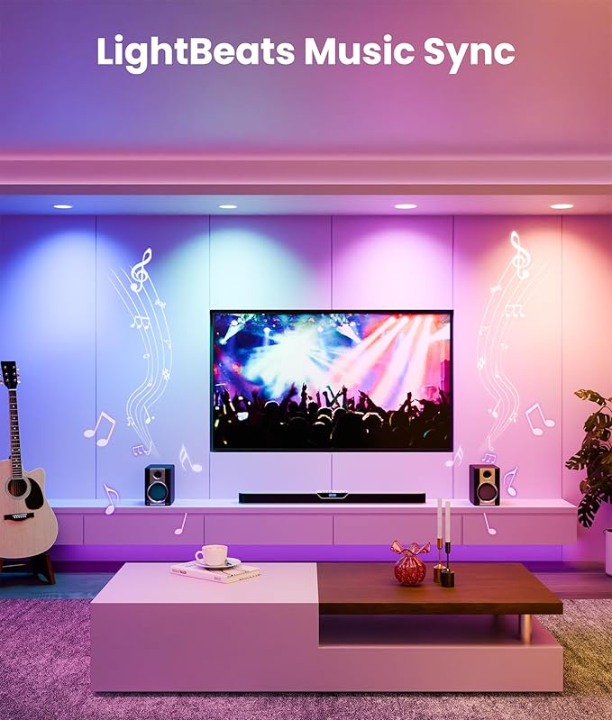 Recessed Lighting 6 Inch with App & Voice Control, 1200LM RGBCW Smart Ceiling Light Work with Alexa & Google, Dimmable LED Recessed Lighting 6 Inch with Timer Music Sync Can Lights, 4 Pack