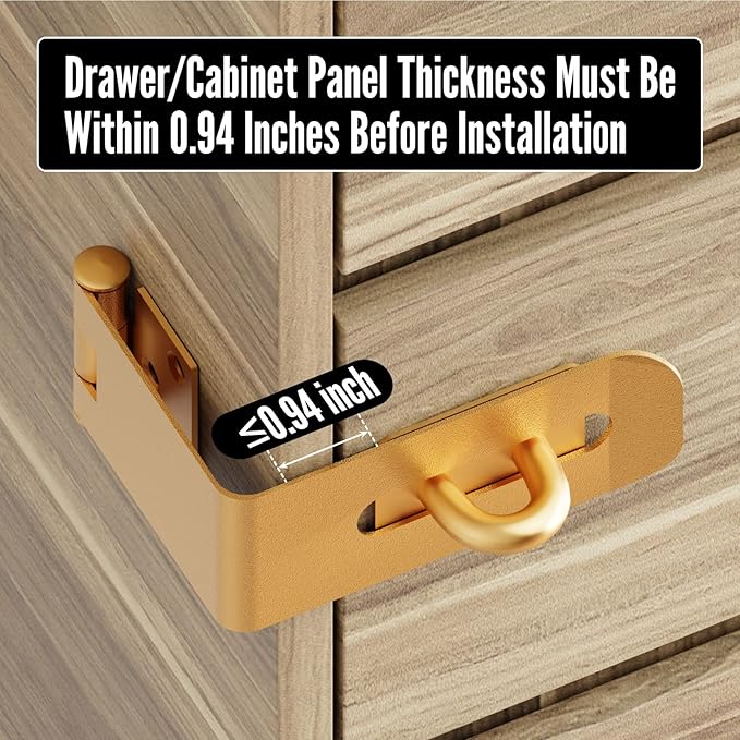 Door Lock Hasp Latch, 90 Degree Solid Iron Safety Packlock Clasp Hasp Lock Latch, Extra Thick Gate Lock Hasp with Screws Brushed Finish (2.24 inch)