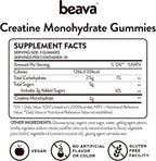 Creatine Monohydrate Gummies - 30 Servings - Vegan Creatine Chews for Muscle Growth, Muscle Recovery, Workout Recovery, Anaerobic Endurance - No Loading Phase - No Bloating - Strawberry - Low Sugar
