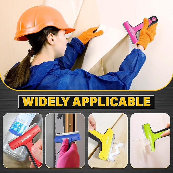 DIYSELF 1 Pack Razor Blade Scraper with 10 Extra Razor Blades, Scraper Tool, Glass Scraper for Cleaning, Glass Stove Top Scraper, Window Scraper, Paint, Cooktop, Oven Scraper, Razor Scraper Tool