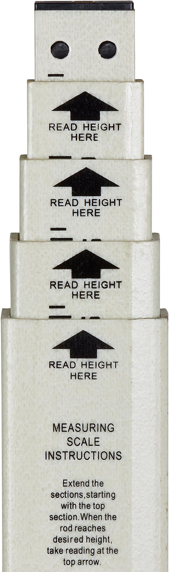 AdirPro 20-Foot Fiberglass Grade Rod - Rectangular Leveling Rod - 8ths, 5 Sections Telescopic with Carrying Case - Ideal for Leveling, Landscaping & Setting Foundation