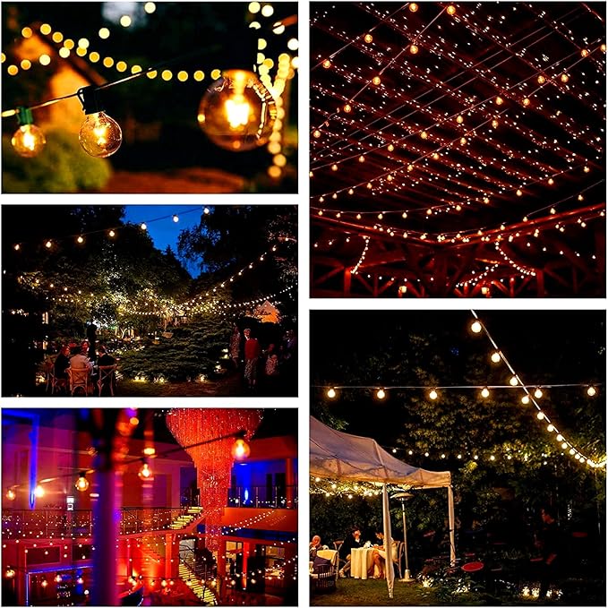 G40 Replacement Light Bulbs 5W Clear Globe Bulb fits E12 C7 Candelabra Screw Base Sockets, 1.5 Inch Dimmable Light Bulbs for Indoor Outdoor Patio Decor, Pack of 25