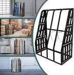 Vertical Bar Rack 1500 LB Capacity, 4 Bays Storage Rack 47" W x 24" D x 60" H, Long Parts Metal Rack, Lumber Storage Rack for Garage Storage, Black