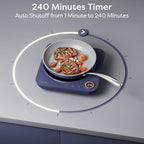 CIARRA Slim Portable Induction Cooktop – Single Burner Electric Stove with Touch Sensor, Digital Timer & Safety Lock for Countertop Cooking, Efficient Induction Cooker for Home Use, Blue