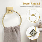 10 Pieces Brushed Gold Towel Bar Set, 23.6 Inch Bathroom Accessories Set SUS304 Stainless Steel Bathroom Hardware Set Towel Racks for Bathroom Wall Mounted.