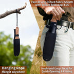 WILLKOMMEN Hori Hori Garden Knife- Garden Tools with Oxford Cloth Sheath, 7" Stainless Steel Blade,Full Tang Beechwood Handle, Ideal for Transplanting, Division, Weeding & Root Care (Forked Tip)