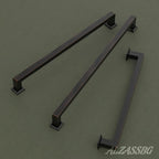 Alzassbg 10 Pack Oil Rubbed Bronze Cabinet Pulls, 3-3/4 Inch(96mm) Hole Centers Cabinet Handles Square Kitchen Hardware for Cabinets AL3046ORB