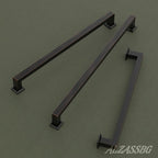 Alzassbg 10 Pack Oil Rubbed Bronze Cabinet Pulls, 7-1/2 Inch(192mm) Hole Centers Cabinet Handles Square Kitchen Hardware for Cabinets AL3046ORB