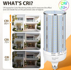 2 Pack 400W Corn LED Light Bulb Fanless,5000K Daylight(Eqv.1,200w Mh/Hps/Hid) Non-Dimmable E26/E39 Large Mogul Base LED Cob Lamp 57,000LM for Garage Warehouse Factory Workshop Street Backyard