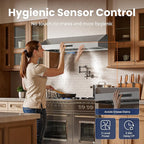 Under Cabinet Range Hood 30 Inch,Range Hood 900-CFM,1.5 Sones Quiet Dual Turbine Motor,Stainless Steel Vent Hood with 3 Speed Exhaust Fan,Safe Baffle Filters for Kitchen Stove