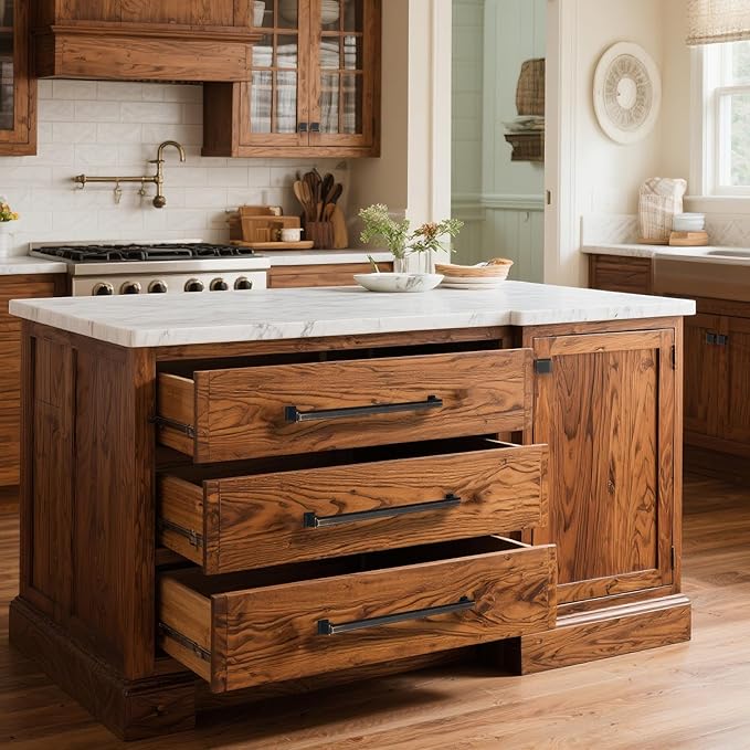 10 Pack 10 Inch(254mm) Hole Center Oil Rubbed Bronze Modern Cabinet Pulls Kitchen Cabinet Handles Kitchen Cabinet Hardware Timeless Drawer Pulls for Dresser Cupboard Wardrobe, ORB(10x10)