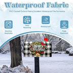 Merry Christmas Mailbox Covers Magnetic Large Size Winter Buffalo Plaid Mailbox Post Cover Oversized Xmas Snowflake Mailbox Wraps Holiday Mailbox Decor Waterproof 25.5 X 21 Inch