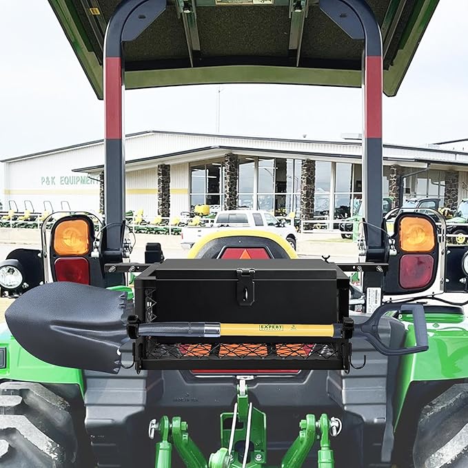 Montex Heavy Duty Tractor Tool Box, 24"x 10.5"x 10.5" Tractor Basket Attachment Suitable for Most Tractors, Multi Function Tractor Accessories