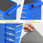 7-Drawer Rolling Tool Chest, Tool Box with 4 Wheels and Drawers, High Capacity Detachable Mobile Tool Storage Cabinet for Garage, Workshop, Mechanics and Repair Room (Blue)