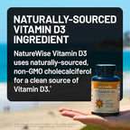 NatureWise Vitamin D3 5000iu (125 mcg) 90-Day Supply for Immune Support, Healthy Muscle Function, and Bone Health - Non-GMO, Gluten-Free in Organic Extra Virgin Olive Oil, (Mini Softgel), 90 Count