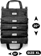 Official Voyager Tool Roll Bag - Easy to Carry 5-Pocket Roll Up Tool Bag - Durable 20oz Canvas, Rust-Proof YKK Zippers & Secure Buckle - A Gift for Dads, Mechanics, Electricians & Hobbyists | Black