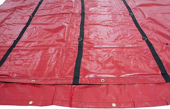 Mytee Products 20' x 27' Flatbed Truck 18 Oz Lumber Tarp with 6 FT Drop - Red Heavy Duty Vinyl Waterproof Tarp for Trailers to Protect Cargo from Wind, Rain, Snow and Sun